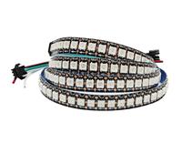 Tesfish WS2812B Strip Light 5V RGB LED Pixel Strip 1 m 144 LEDs/M IP30 Black PCB Flexible Full Colour Addressable Individually Smart for Advertising Decoration DIY Projects