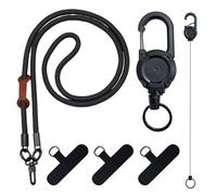 TESGADGETS Anti-Theft Phone Strap, Retractable Phone Holder with Belt Clip, Phone Lanyard with Steel Cable, Ideal for Travel, Hiking, Work and Music Festivals