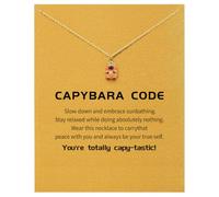 TESGADGETS Capybara Necklace, 14K Gold-Plated Pendant Necklace for Women with Greeting Card, Gift for Girlfriend, Sister, Daughter, Birthday, Christmas