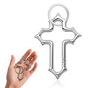 TESGADGETS Cute and cool Christian keyring with cross carabiner clip in Y2K style - versatile for handbags, backpacks and belt loops
