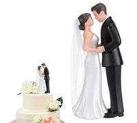 TESGADGETS Wedding Cake Figure Bride and Groom - 11 cm Flesh-coloured Figures with Bride & Groom - Classic Cake Top for Wedding Party & Ceremony