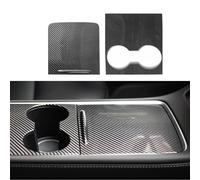 Tesheer for Tesla Center Console Wrap Kit for Tesla Model 3 Model Y 2021 2022 2023 Center Console Cover Glossy Carbon Fiber Texture Console Trim Interior Car Wrap Decoration