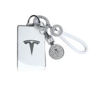 Tesheer for Tesla Key Card Holder Bling Key Chain fit Tesla Card Key Holder for Model S/X/3/Y Cybertruck Card Key Holder for Tesla Keychain Crystal Key Card Protective Key Fob Tesla Accessories,