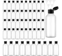 TESIN 100 Pcs 60ml Travel Bottles,Resuseable Empty Refillable Plastic Bottles,Clear Container Travel with 5 Funnels for Shampoo Lotions Cosmetics