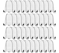 TESIN 40 Pcs Drawstring Bag,Drawstring Backpack Bags for Gym School Travel Picnic Storage,Pe Sport String Backpack Gift Bags - White