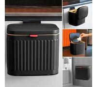 TESIN Hanging Kitchen Compost Bin 4 Liter/1.05 Gallon, Small Trash Can with Detachable Inner Bucket for Cupboard/Countertop/Bathroom/Camping/Office/Camping (Black-4 Liter)