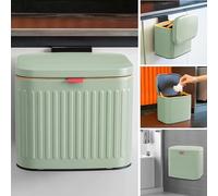 TESIN Hanging Kitchen Compost Bin 4 Liter/1.05 Gallon, Small Trash Can with Detachable Inner Bucket for Cupboard/Countertop/Bathroom/Camping/Office/Camping (Green-4 Liter)