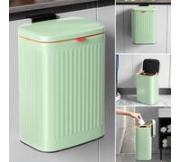 TESIN Hanging Kitchen Compost Bin 8 Liter/2.1 Gallon, Small Trash Can with Detachable Inner Bucket for Cupboard/Countertop/Bathroom/Camping/Office/Camping (Green-8 Liter)