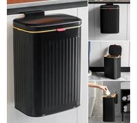 TESIN Hanging Kitchen Compost Bin 8 Liter/2.1 Gallon, Small Trash Can with Detachable Inner Bucket for Cupboard/Countertop/Bathroom/Camping/Office/Camping (Black-8 Liter)