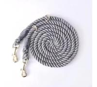 Tesitehi Multifunctional Rope Dog Leash 7.5 FT with Adjustable Double Swivel Hook Hands Free for Small Medium and Large Dogs Running Hiking Camping Walking (Silent Grey)