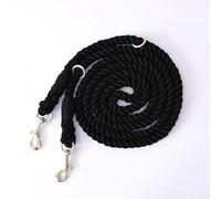 Tesitehi Multifunctional Rope Dog Leash 7.5 FT with Adjustable Double Swivel Hook Hands Free for Small Medium and Large Dogs Running Hiking Camping Walking (Black)
