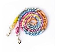 Tesitehi Multifunctional Rope Dog Leash 7.5 FT with Adjustable Double Swivel Hook Hands Free for Small Medium and Large Dogs Running Hiking Camping Walking (Colorful Macaron)