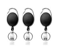 Teskyer 3 Pack Retractable Keyring, Retractable Lanyard, Retractable Badge Holder for Key Ring, ID Card