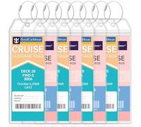 Teskyer 8 Pcs Cruise Luggage Tag Holder Compatible with Royal Caribbean, Celebrity Cruises, Marella (TUI) Cruise, Waterproof, Clear, Durable, Cruise Luggage Tags with Zip Seal, Cruise Essentials