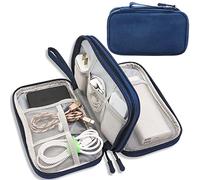 Teskyer Electronics Accessories Organiser Bag, Waterproof Cable Organiser Bag, Travel Gadget Bag, Holiday Essentials for Men Women, 8.5 x 5 Inch, Navy Blue