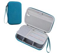 Teskyer Travel Cable Organiser Bag - Hardshell, Waterproof & Crush-Resistant, Large Capacity, Portable, Travel Essentials for Men and Women, 14 x 22 x 6.5 cm, Dark Green