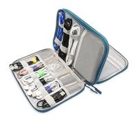 Teskyer Travel Organiser Bag, Electronics Travel Organizer, Waterproof, Cable Organiser Bag, Travel Accessories, Travel Holiday Essentials for Men Women, 9.6 x 6.9 Inch, Dark Green