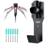 Tesla Charger Holder Wall Mount, Cable Organizer with 180° Rotation Nozzle Holster Dock & J-Hook, Tesla Mobile Charger Connector for Model 3/Y/S/X