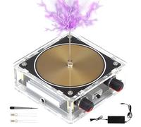 Tesla Coil Arc Generator - Touchable Artificial Lightning Spark with Adjustable 10 cm Arc Length, Plasma Loudspeaker, Wireless Transmission, Science Experiment Desktop Toy Model