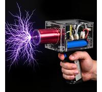 Tesla Coil Gun, Upgraded Handheld Tesla Coil Kit, Portable Rechargeable Mini Arc Generator for TeslaCoil 10000 Times Arc Generating Safe Electronics Trigger