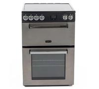 Tesla Electric Cooker - Freestanding Stainless Steel, A/A+ Energy, 4-Zone Ceramic Hob, 60cm Double Cavity, 68L & 31L Ovens, Easy Clean Enamel, LED Timer, (TMRC60SS)