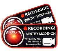 Tesla Electrostatic Camera Recording Window Stickers - Anti-Theft, Non-Destructive (Model 3, Model S, X, Y) (2pcs, Red)