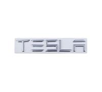 TESLA Emblem Sticker Car 3d Metal Logo Decals For Tesla Model 3/X Model S/Y Trunk Letters Emblem Badge Styling Stickers Trim Accessories (Silver)