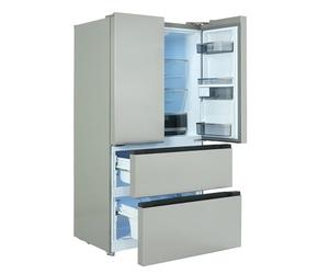 TESLA French 3 Door Fridge Freezer - 318L Fridge / 221L Freezer Capacity, Freestanding Stainless Steel, E Energy, No Frost, Non Plumbed, Multi Airflow, Door Water Dispenser & Metal Cooling (T571FRDX)