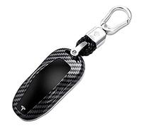 Tesla Key Fob Cover protector case for Model S/3/Y ABS Carbon Fiber Pattern Smart Remote Control Car Protector, Black, Small Protect key