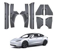 Tesla Model 3 Highland Door Sill Protector Guards Door Entry Guard 8PCS Anti-Kick Full Protect Carbon Fiber Door Sill Front and Rear Door Entry Guard for New Model 3 Accessories 2024 2025