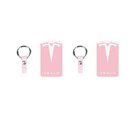 Tesla Model 3 Model Y Key Card Holder Silicone Protector Cover Keychain,2pcs Pink White