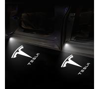 Tesla Model 3/y/s/x Led Puddle Lights Car Logo Projector Door Step Light Accessories Interior Lights 2 Pack (t Logo With Letters)