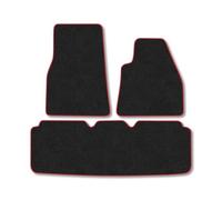 TESLA MODEL S (2012-2022) Car Mats Accessories Tailored Fit Carpet Floor Mats Non Slip Red Trim Accessory Compatible Front Rear Set Anti Slip Backing Custom Fit Hand-Finished Full Coverage
