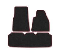 Tesla Model S (2014-2020) Premium Carpet Car Mats | Red Edge Trim Premium Floor Mats Tailored Fit Full Coverage Protection Accessories Easy Clean Anti Slip Made in the UK