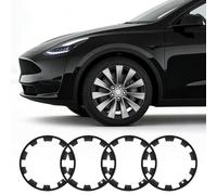 Tesla Model Y 20 Inch Wheel Rim Protector,All-in-One ABS Rim Hubcaps Cover for Curb Rash Protection,Scratch Guard Wheel Edge Trim Set of 4,Matte Black Replacement Hubcaps Accessories for Model Y 2025