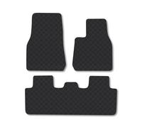 Tesla Model Y (2020+) Rubber Car Mats Accessories Tailored Fit Compatible Accessory Waterproof Protection Non-Slip Floor Mats Full Coverage Durable Front Rear Set Coverage