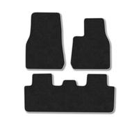 Tesla Model Y (2022-2025) Premium Carpet Car Mats | Grey Edge Trim Premium Floor Mats Tailored Fit Full Coverage Protection Accessories Easy Clean Anti Slip Made in the UK