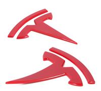 Tesla Model Y Accessories Tesla Emblem Sticker 2PCS/Set for Front Trunk/Rear Trunk Logo Decal Cover (Red)
