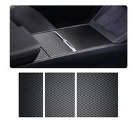 Tesla Model Y Juniper 2025-2026 & Model 3 Highland Center Console Wrap Kit ABS Carbon Fiber Cover Sticker Ultra Slim Interior Protector Decorative Accessories Not for 2017-2023 Models