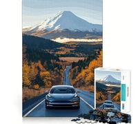 Tesla on Mountain Road 1000 Pieces Jigsaws Adults Puzzles Gifts Strengthen Recall Serene Time Quality Edge Santa Wish Item (38x26cm)