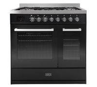 Tesla T90DDFRCB 90cm Professional Dual Fuel Range Cooker - BLACK