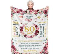 Teslite 80th Birthday Gifts for Women, 152 x 203 cm Gift 80 Year Old Woman, 1942 Ideas Throw Blanket Decor Mum Friend Grandma, White