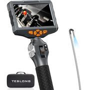 Teslong 3.9mm Two-Way Articulating Inspection Camera with Light, 5-inch IPS Endoscope Inspection Camera with Articulated Probe, Borescope Cam with Lights, 3000mAh Battery, 32G TF Card (5FT/1.5M)