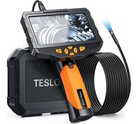 Teslong 5'' Dual Lens Inspection Camera for Wall & Engine Inspection | 5" IPS Screen Endoscope, 5M Cable, 1.0MP HD, 7LED Lights, 32GB TF Card, IP67 Waterproof, 5000mAh Battery, Carrying Case