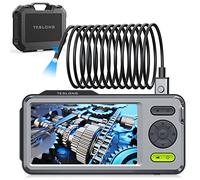 Teslong 5mm Borescope Inspection Camera, 1080P Dual Lens Inspection Camera with Lights, 5 Inch IPS Screen Endoscope, Waterproof Flexible Scope Probe, Semi-Rigid Snake Cable, 32GB TF Card (16.5FT/5M)