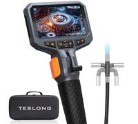 Teslong Articulating Endoscope Inspection Camera, 4.5'' IPS Two-Way Inspection Camera with Articulated Probe, Flexible Borescope with Light for Wall/Automotive/Engine Inspect (1.5 Meter/8.5mm)