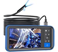 Teslong Dual Lens Endoscope Inspection Camera, 4.5 Inch Screen Borescope with Lights,16.5FT Semi-Rigid Waterproof Snake Camera, 32GB TF Card & Carrying Case for Car/Sewer Drain Pipe Inspection