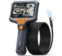 Teslong Endoscope Inspection Camera, Dual Lens Endoscope Camera with Light, 16.5FT Waterproof Flexible Borescope with Split Screen, Sewer Tube Scope, 3000mAh Battery (No SD Card)