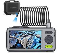 Teslong NTS500B Inspection Camera 5mm dual lens Borescope with LED Light, HD Industrial Endoscope, 5" IPS Screen, Waterproof Video Scope Camera, Flexible Cable for Home/Automotive/Pipe/Car/Wall(5FT)