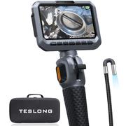 Teslong Two-Way Articulating Borescope, 5.5mm Slim Probe Endoscope Inspection Camera, 5.0'' Inspection Camera with Light, 5FT Flexible Snake Scope for Automotive, HVAC & Mechanics